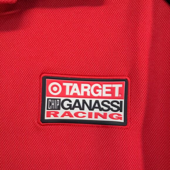 BRG Golf Men's Target Chip Ganassi Racing Polo Shirt Red Large Dry Tech - Picture 4 of 16